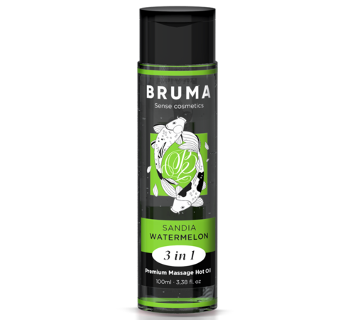 BRUMA - ACEITE DE MASAJE PREMIUM EFECTO CALOR SABOR SANDÍA 3 EN 1 - 100 ML