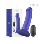 INTENSE - VICTORIA VIBRADOR CON VENTOSA 10 VIBRACIONES AZUL OSCURO CONTROL REMOTO