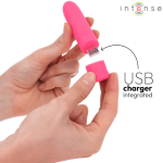 INTENSE - SYMONE BALA VIBRADORA RECARGABLE POR USB 8 VIBRACIONES ROSA 10 X 2.2 CM - Imagen 3