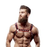 ARNÉS BULLDOG ECOPIEL PECHO HOMBRE NEGRO/ROJO