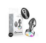 PLUG ANAL TALLA S DE METAL VIBRADOR CON LUCES LED MULTICOLOR Y CONTROL REMOTO