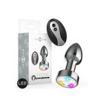 PLUG ANAL TALLA S DE METAL VIBRADOR CON LUCES LED MULTICOLOR Y CONTROL REMOTO