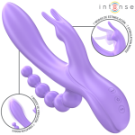 MIKO TRIPLE VIBRADOR RABBIT & ESTIMULADOR & ANAL 7 VIBRACIONES MORADO