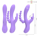MIKO TRIPLE VIBRADOR RABBIT & ESTIMULADOR & ANAL 7 VIBRACIONES MORADO - Imagen 4