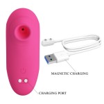 ARILA SUCCIONADOR DE CLÍTORIS CON VIBRACIÓN RECARGABLE ROSA - Imagen 6