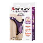 ARNÉS UNIVERSAL TIPO BRAGA PARA STRAP-ON MORADO Y NEGRO - Imagen 6