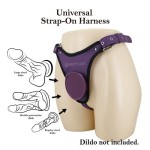 ARNÉS UNIVERSAL TIPO BRAGA PARA STRAP-ON MORADO Y NEGRO - Imagen 4