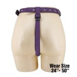 ARNÉS UNIVERSAL TIPO BRAGA PARA STRAP-ON MORADO Y NEGRO - Imagen 3