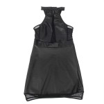VESTIDO CUELLO HALTER CON TRANSPARENCIAS NEGRO S/M - Imagen 5
